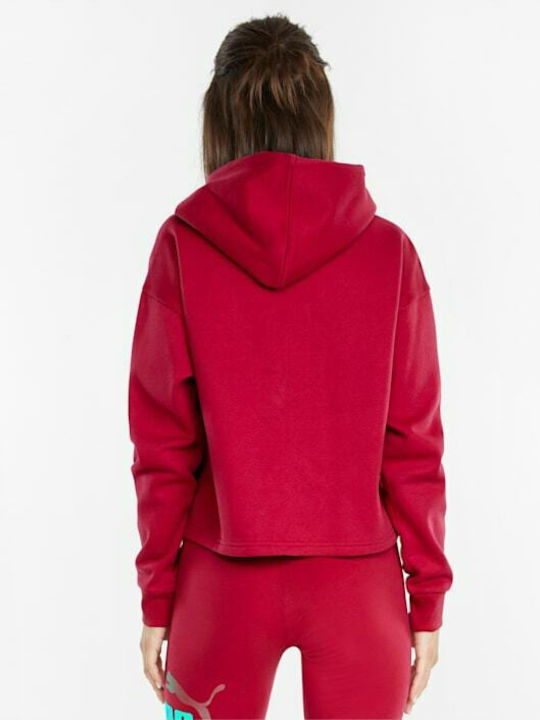 Puma Essentials Women's Cropped Hooded Sweatshirt Red