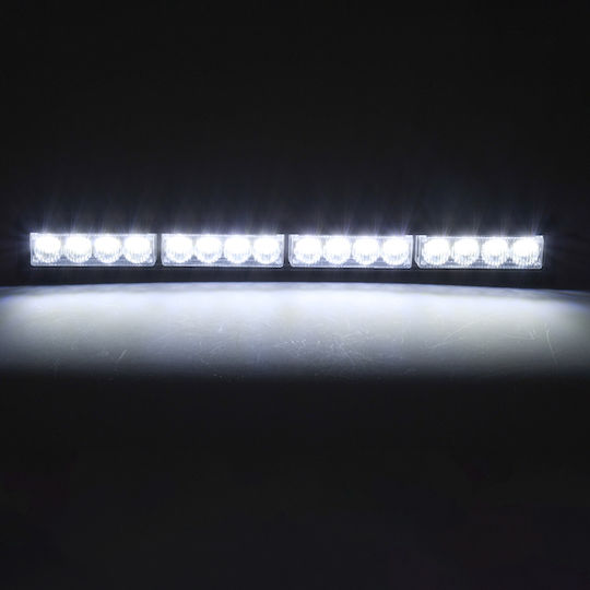 GloboStar Μπάρα Σήμανσης Αυτοκινήτου LED 10 - 30V Αδιάβροχη 45cm με Λευκό Φωτισμό