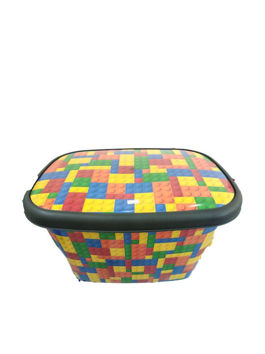 TnS Kids Plastic Toy Storage Box Multicolour 34x34x26cm