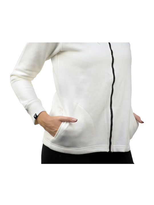 Women's Sweatshirt Jacket Hooded Off White