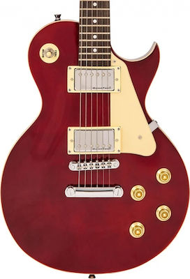 Encore E99 Elektrische Gitarre mit Form Einfacher Schnitt und HH Pickup-Anordnung Wine Red