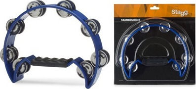 Stagg TAB-2 Μπλε Πλαστικό Ντέφι Χειρός με Διπλή Σειρά Ζίλιες