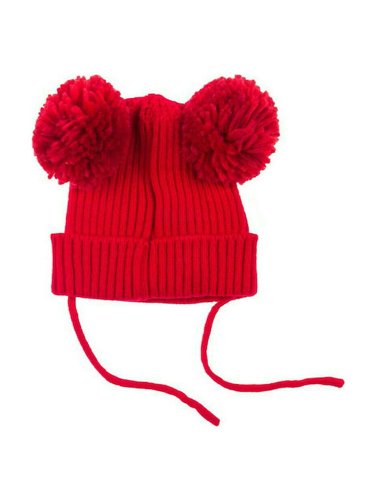 Kids Beanie Knitted Red