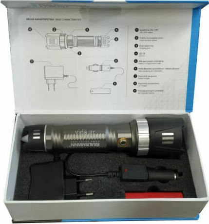 Krausmann Lumină de lucru și de sit, cu baterie Lanternă LED IPX4 cu Luminozitate Maximă 300lm 3xΑΑΑ