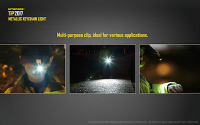 NiteCore Wiederaufladbar Schlüsselanhängerlampe LED Wasserdicht IP54 mit maximaler Helligkeit 360lm Tip 2017 Eingebettet
