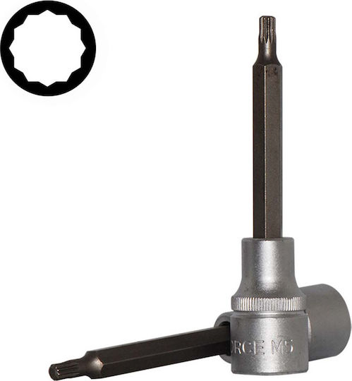 Force Long Spline Socket 1/2'' Long Walnut with Spline Head and Socket 1/2'' M5x100mm
