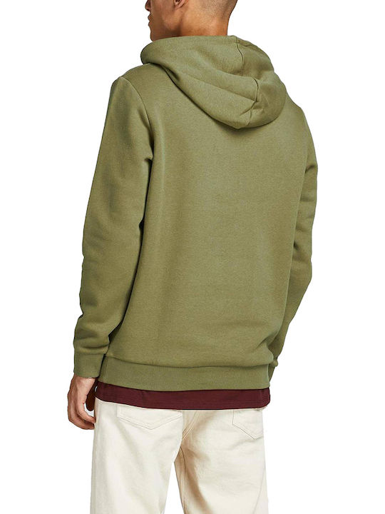 Jack & Jones Herren Sweatshirt mit Kapuze und Taschen Martini Olive