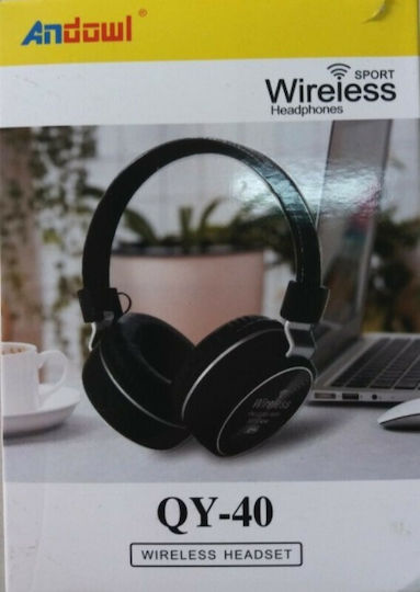 Andowl QY-40 Bluetooth Wireless On Ear Headphones with Radio with 6 hours of Operation Black