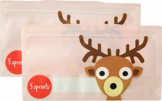 3 Sprouts School Snack Bag 2L Pink 18.5x10.2x10.2cm