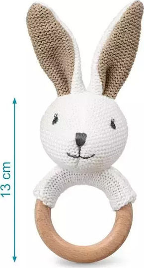 Kiokids Bunny Teething Ring Teething Relief Made of Wood for 0 m+