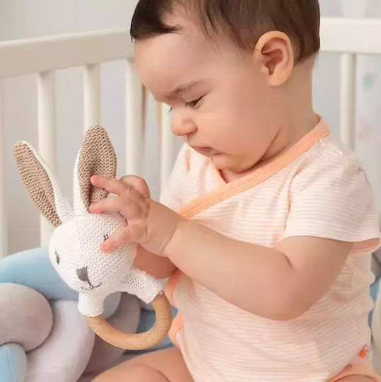 Kiokids Bunny Teething Ring Teething Relief Made of Wood for 0 m+