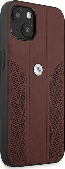 BMW Leather Curve Perforate Back Cover Δερμάτινο / Πλαστικό Κόκκινο (iPhone 13 mini)
