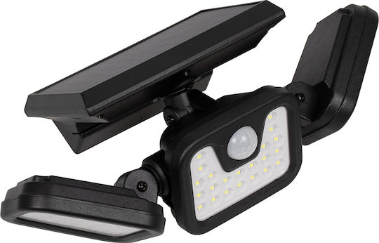 GloboStar Στεγανός Ηλιακός Προβολέας LED 40W Ψυχρό Λευκό 6000K με Αισθητήρα Κίνησης και Φωτοκύτταρο IP65