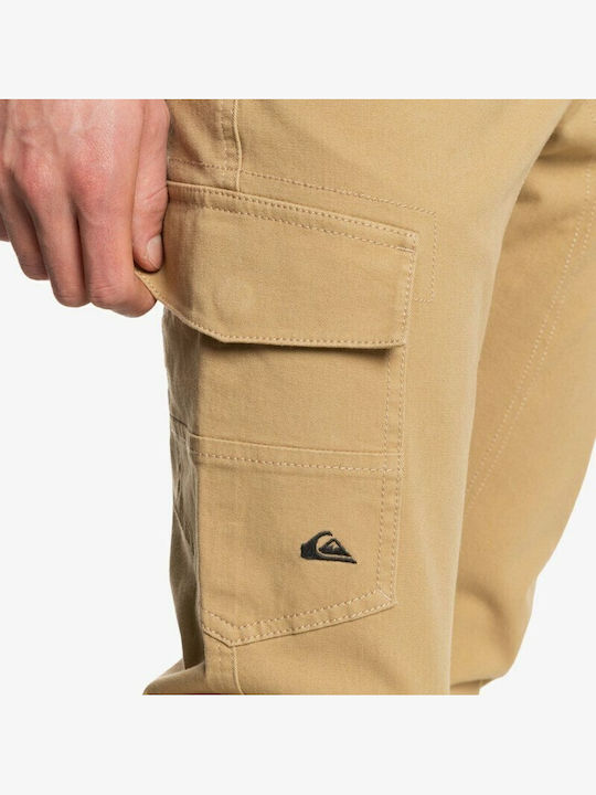 Pantaloni Elastic cu Croială Slim Bej