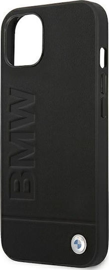 BMW Signature Logo Imprint Back Cover Δερμάτινο / Σιλικόνης Μαύρο (iPhone 13)