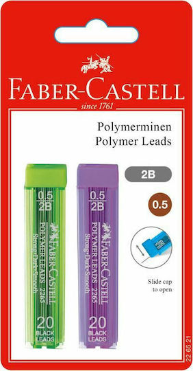 Faber-Castell 20 Συσκευασίες x 20 Μύτες Μολυβιού Polymer Πάχους 0.5mm Τύπου 2B