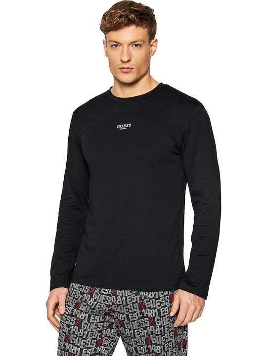 Guess Men's Winter Cotton Pajamas Set Black