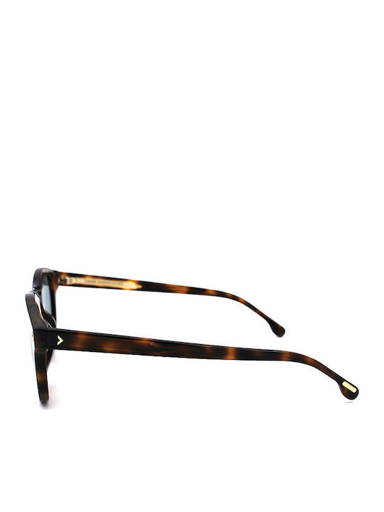 Lozza Unisex Sunglasses with Brown Tartaruga Plastic Frame and Blue Lens SL4284 09AJ