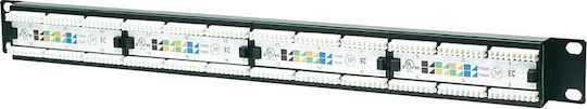 Digitus Patch Panel for Rack 1U 19" with 24 cat6 Ports Black