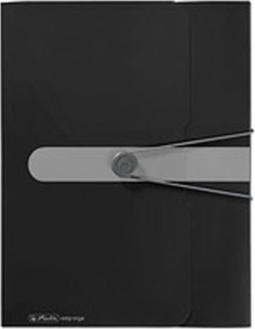 Herlitz Пластмаса Кутия за файлове с ластик Черен 1бр