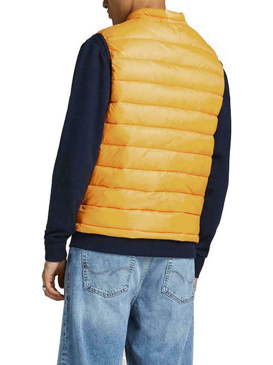 Jack & Jones Αμάνικο Ανδρικό Μπουφάν Puffer Golden Orange