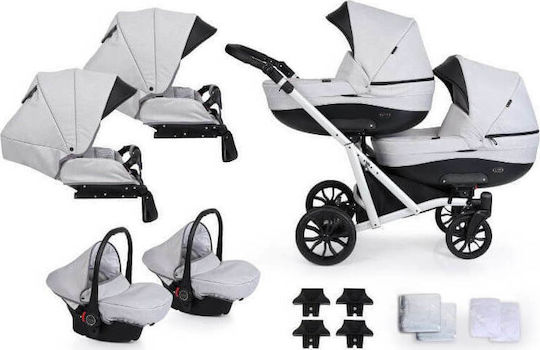 Kunert Booster 2 in 1 Adjustable Double Stroller Suitable for Newborn Dark Grey