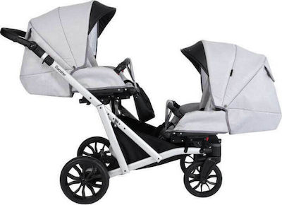 Kunert Booster 3 in 1 Verstellbar Doppelter Kinderwagen Geeignet für Neugeborene Dark Grey