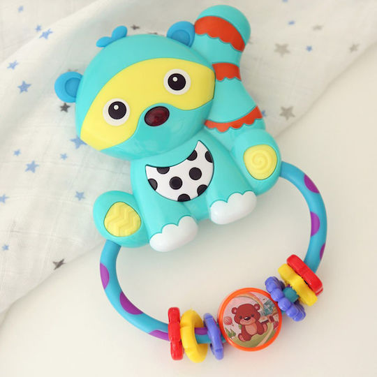 Kiokids Raccoon Teether Rattle for Teething from Plastic for 3 Months+