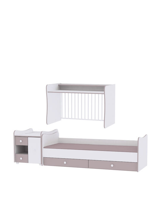 Lorelli Convertible Baby Crib Minimax White & Light Oak for Mattress 60x120cm