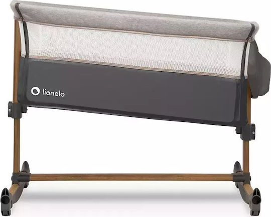 Lionelo Cradle Leonie with Mattress, Side Opening, and Wheels Gray Stone