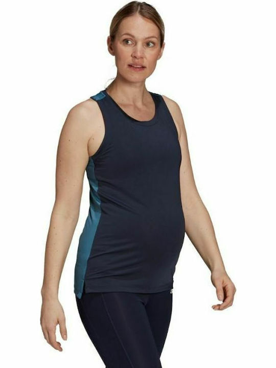 adidas Aeroready Designed 2 Move Αθλητική Μπλούζα Εγκυμοσύνης Navy Μπλε