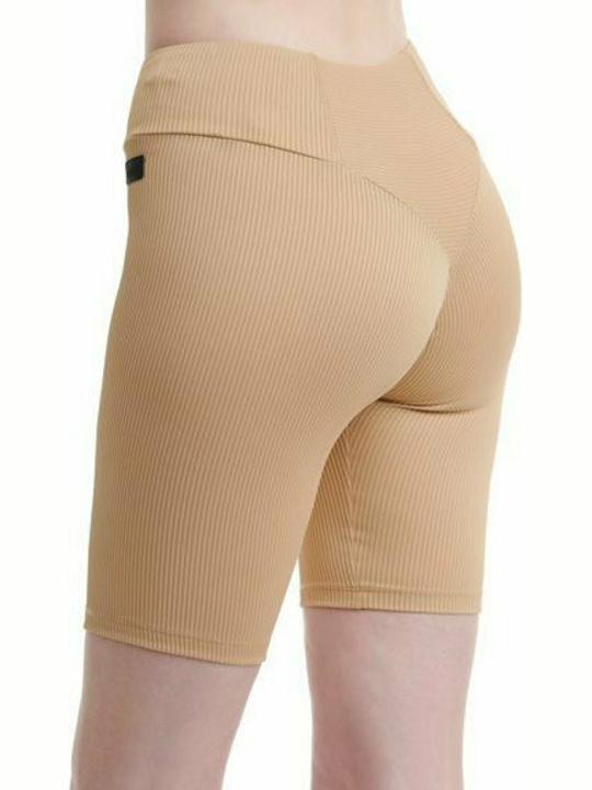 BodyTalk 1211-909914 Women's Bike Training Legging High Waisted Beige