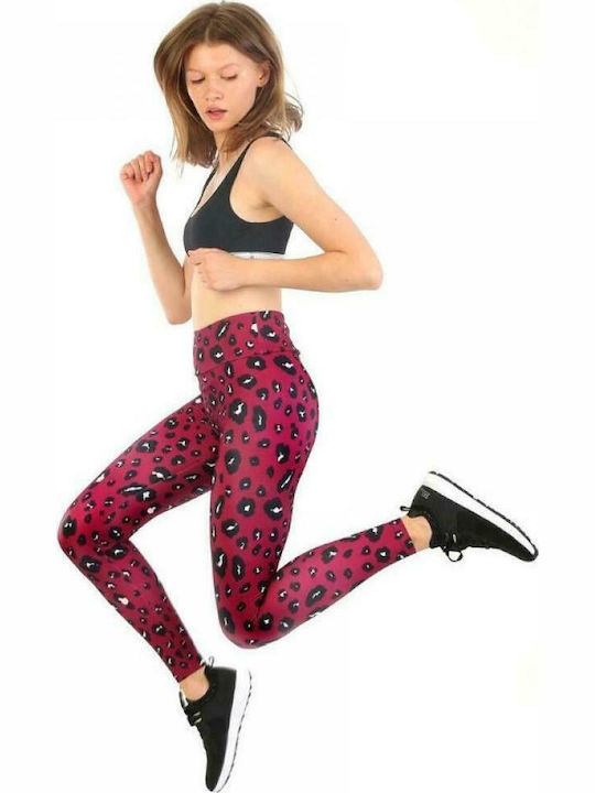 WJFLEG03 Women's Long Training Legging High Waisted Leo Dark Purple