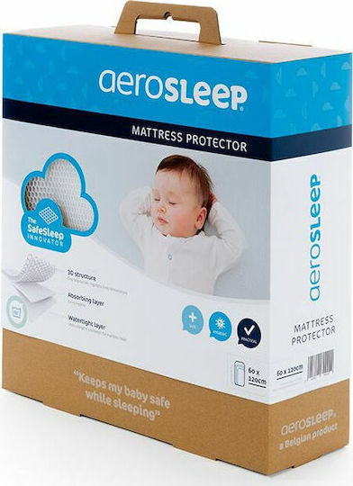Aerosleep Waterproof Baby Mattress Protector with Elastic Straps 70x140x1.4cm