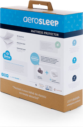 Aerosleep Waterproof Baby Mattress Protector with Elastic Straps 70x140x1.4cm