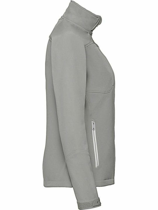 Bionic R-410F-0 Women's Short Sports Softshell Jacket Waterproof and Windproof for Winter Gray