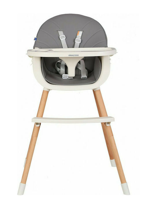 Kikka Boo Nutri Wood Καρεκλάκι Φαγητού 3 in 1 Grey