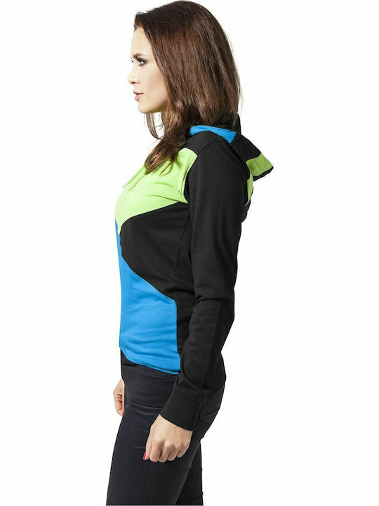 Zig Zag Women's Sweatshirt Hooded Black