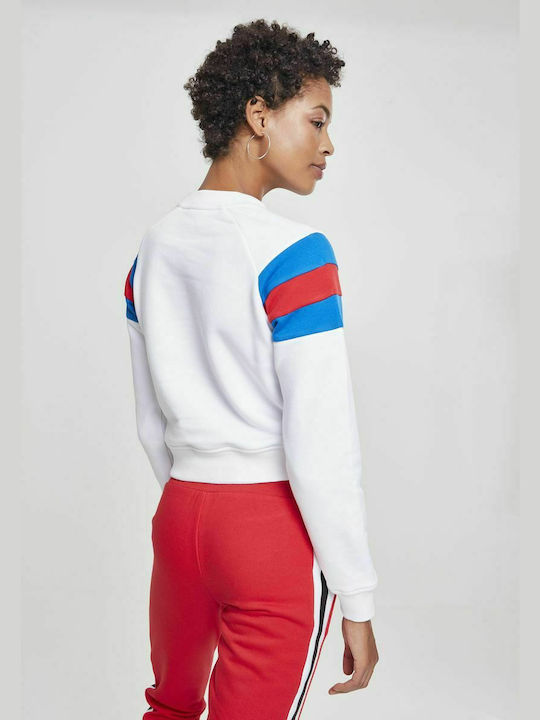 Urban Classics TB2458 Women's Cropped Sweatshirt White