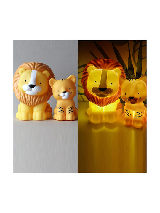A Little Lovely Company Nachtlichter Für Das Kinderzimmer LED Löwe Batterien Gelbes