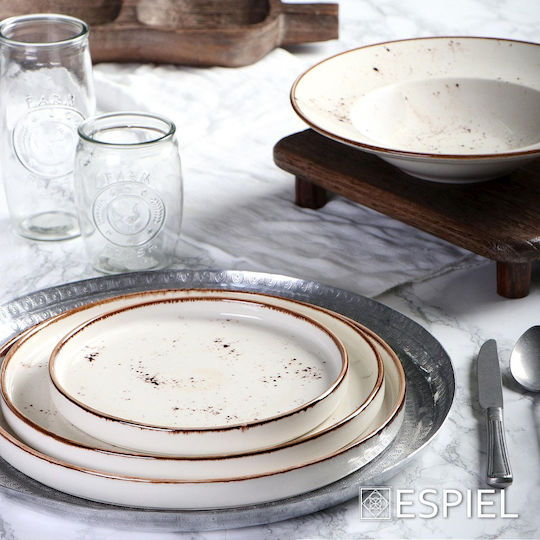 Espiel Step Plate Desert made of Porcelain Cream with Diameter 21cm