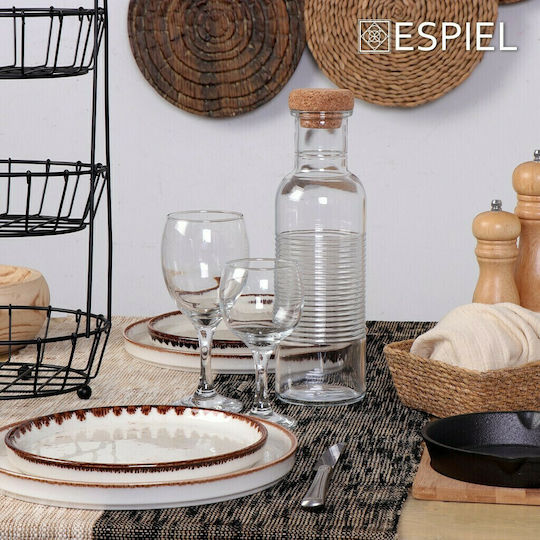 Espiel Step Plate Desert made of Porcelain Cream with Diameter 21cm