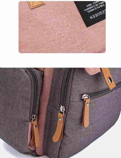 Lequeen Diaper Bag Pink - Grey 35x25x39cm.