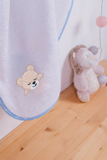 Dimcol Baby-Badetuch mit Kapuze Sleeping Bear Cub 11 Weiß 80x80cm