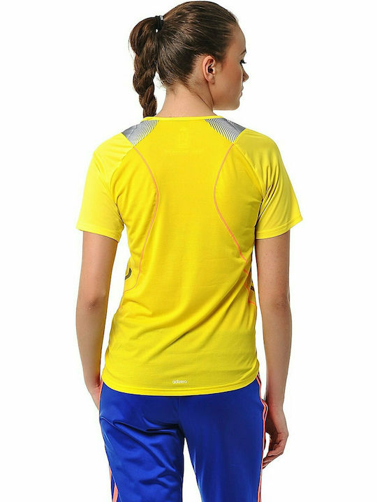 Adidas Adizero Short Sleeve Feminin Sport Tricou Galben