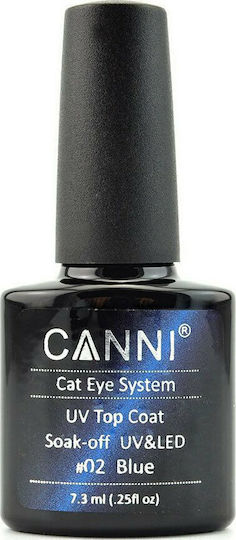 Canni Halb-permanenter Nagellack 02 Blue Katzenauge 7.3ml 1Stück