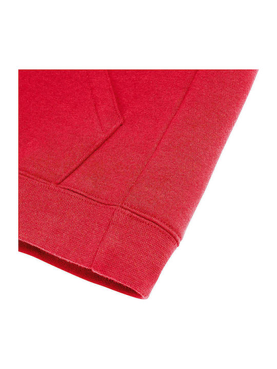 Fleece Παιδικό Φούτερ με Κουκούλα και Τσέπες Κόκκινο R-265B-0