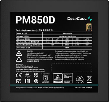 Deepcool PM850D 850W Μαύρο Τροφοδοτικό Υπολογιστή Full Wired 80 Plus Gold