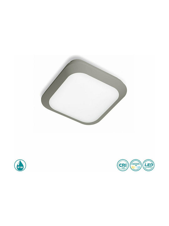 Gea Luce Sidhe Plafonieră de Exterior cu LED Integrat în Culoare Gri GES921