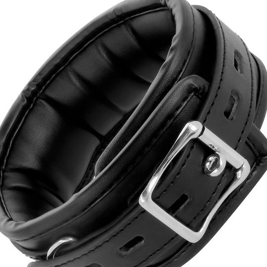 Darkness Soft Leather Collar with Leash Guler Black